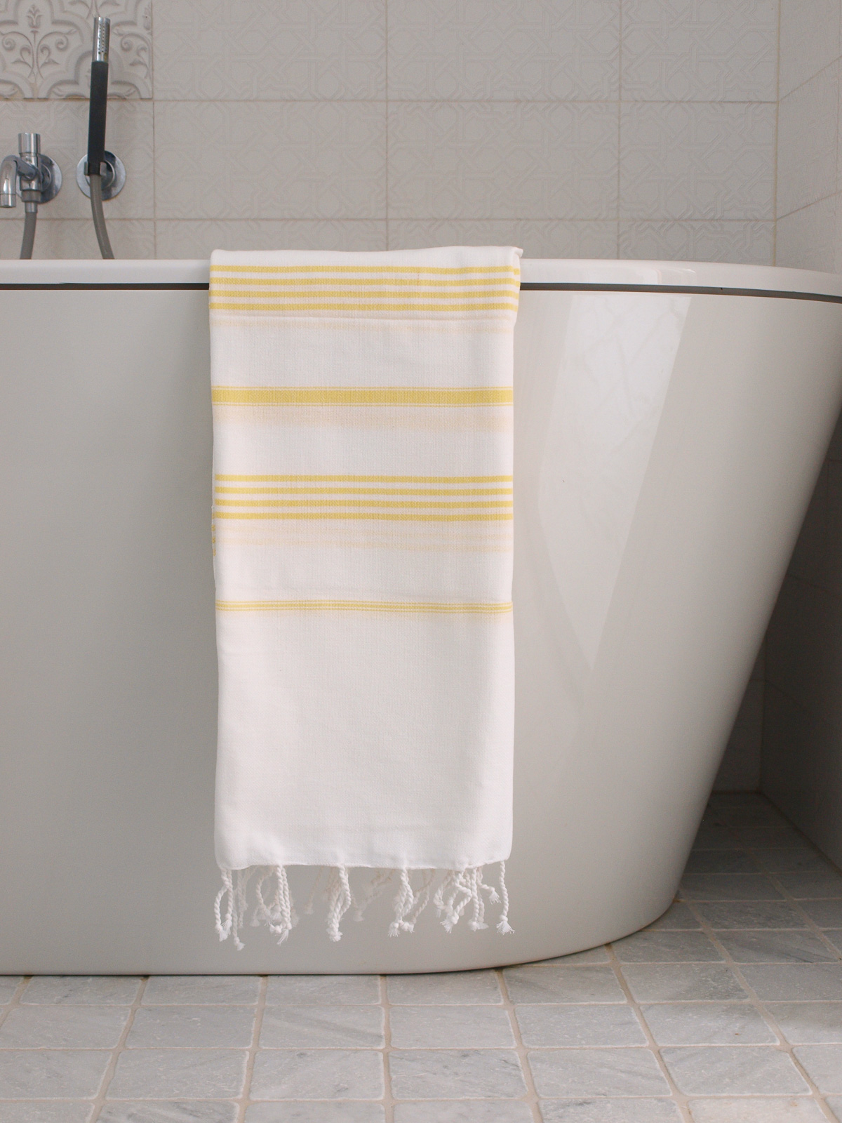 hammam towel white/yellow